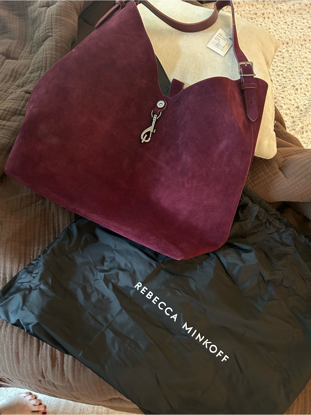 Rebecca Minkoff Mulberry Megan Suede Hobo Shoulder Bag NWT